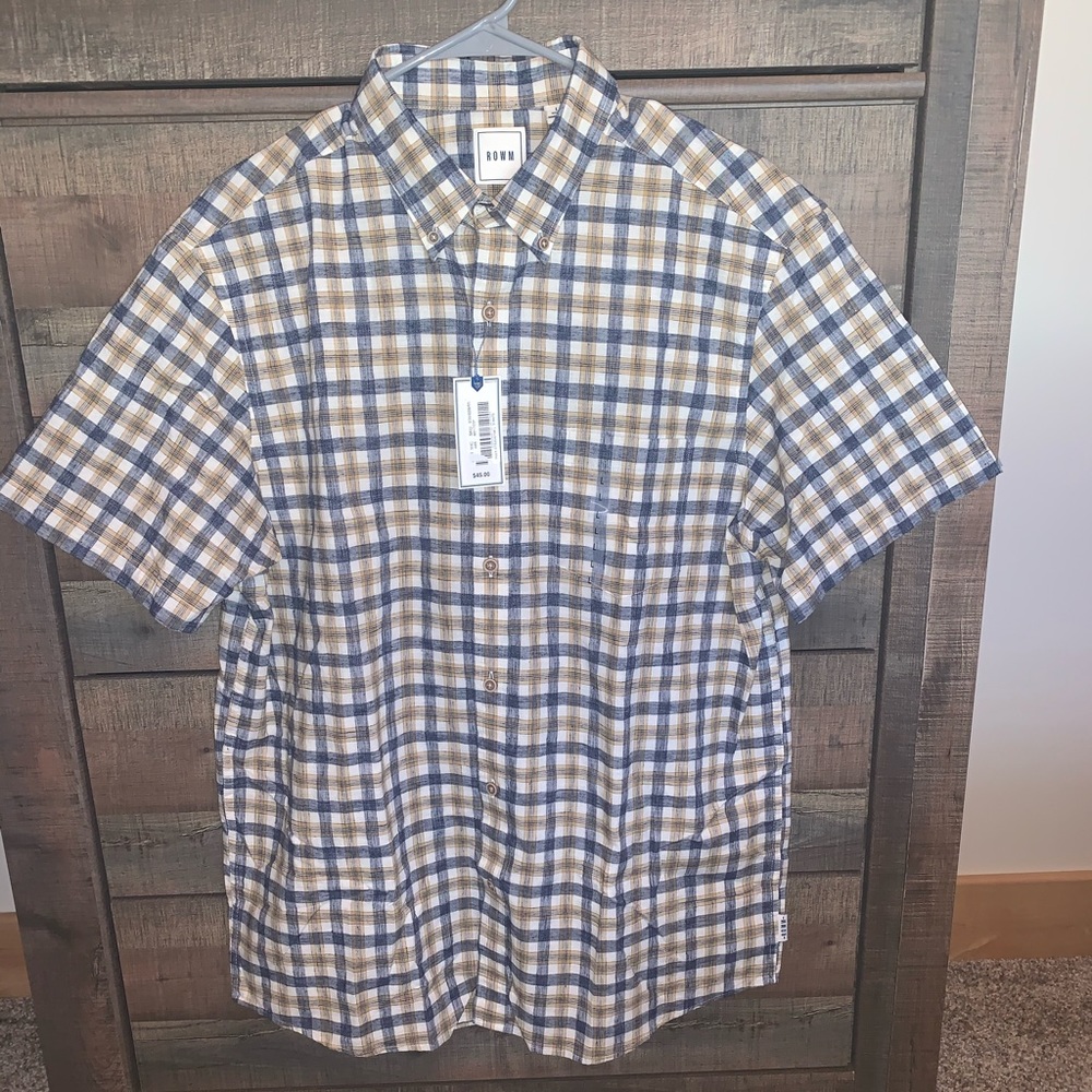 ROWM Men’s Large Short Sleeve Button up shirt NWT